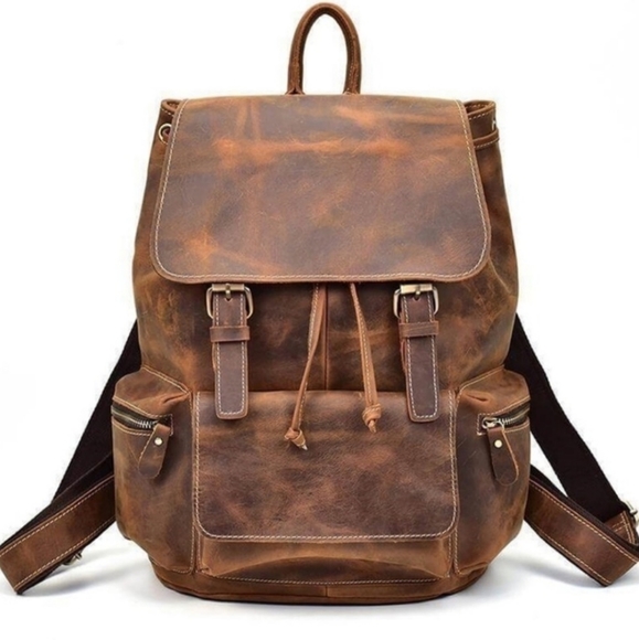 Rugged Buffalo handmade leather backpack - Picture 4 of 6